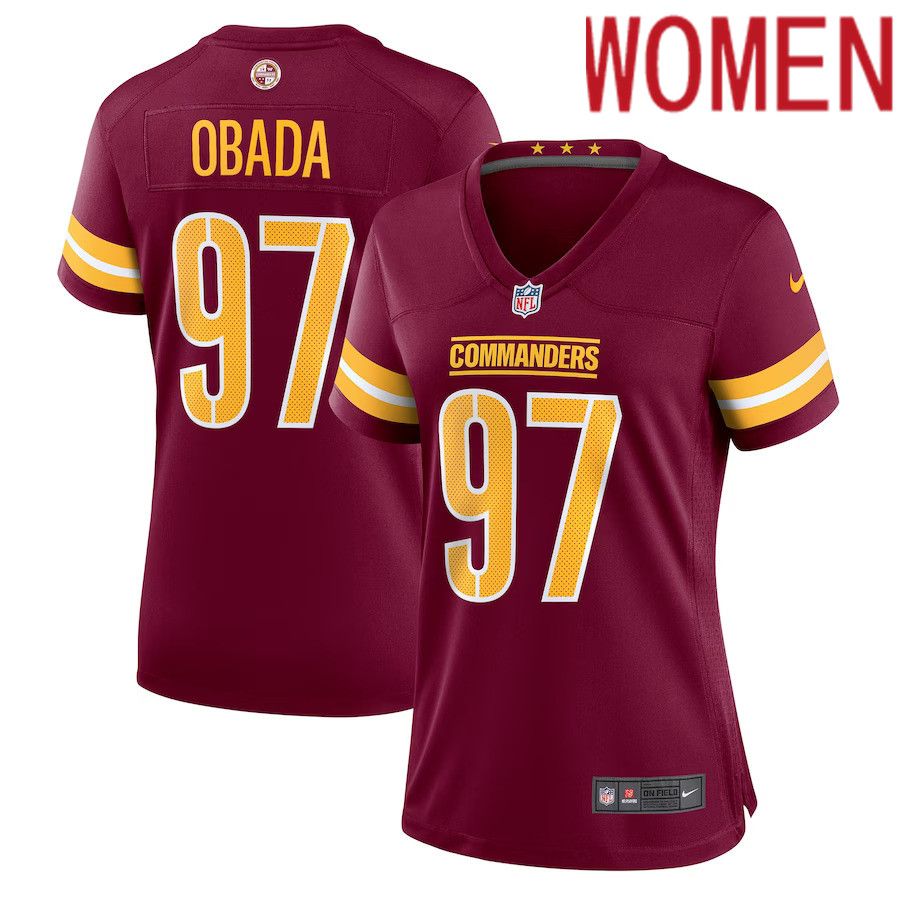 Women Washington Commanders #97 Efe Obada Nike Burgundy Game NFL Jersey